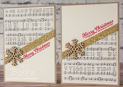 Musical Merry Christmas Snowflake Card made using Stampin' Up! UK Supplies - get them here