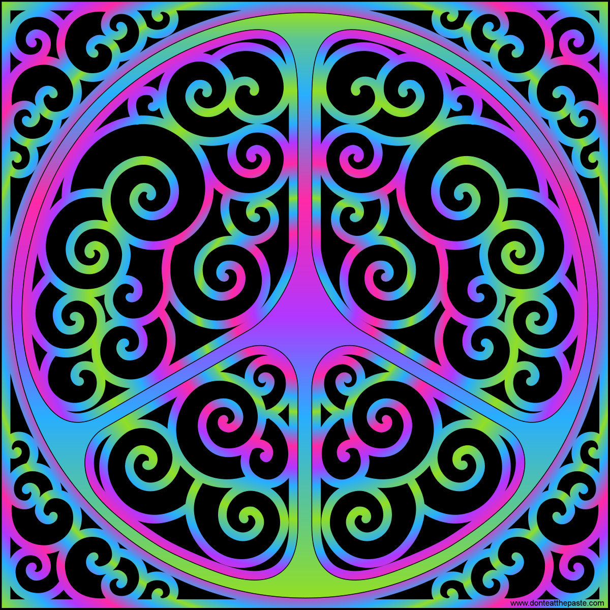 Swirled Peace Coloring or Doodling Page