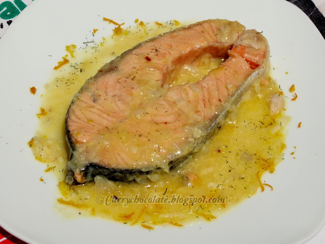 Salmon with orange and lemon sauce