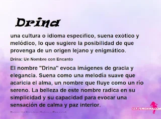 significado del nombre Drina