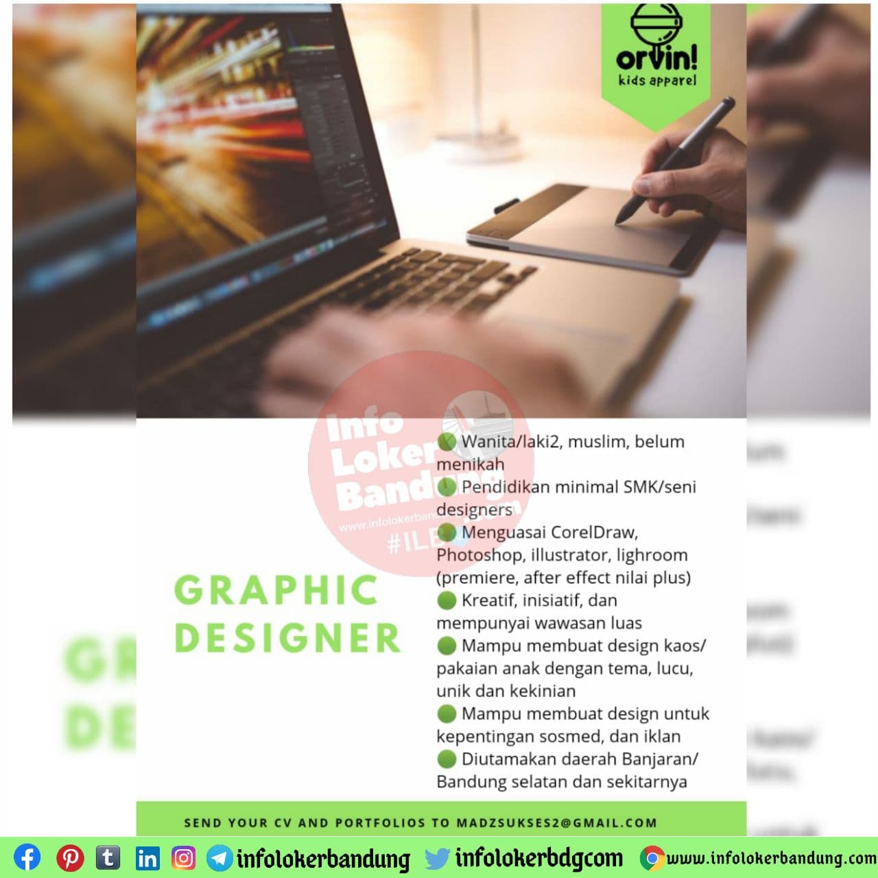 Lowongan Kerja Graphic Designer Orvin Kids Apparel Bandung November 2020