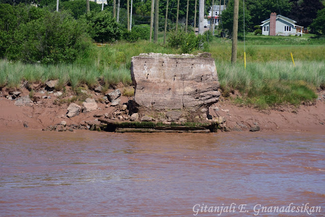 Pilings mostly submerged a few minutes later.