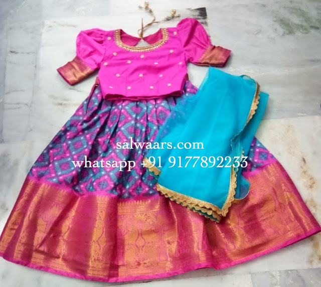 Ikkat Print Kids Lehenga