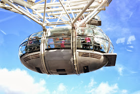 Looking up at a London Eye capsule