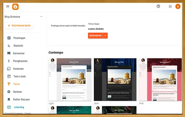 Dashboard Blogspot