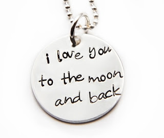 I LOVE YOU TO THE MOON and BACK Disc Pendant Necklace. Something About Silver.