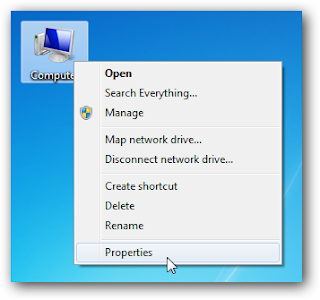 System Properties in Windows 7