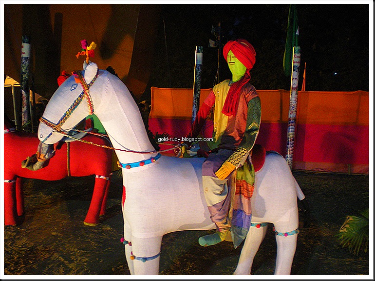 horse and village man