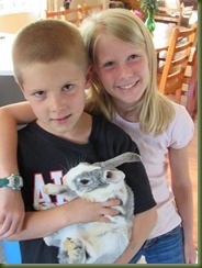 Nate and JJ with bunny