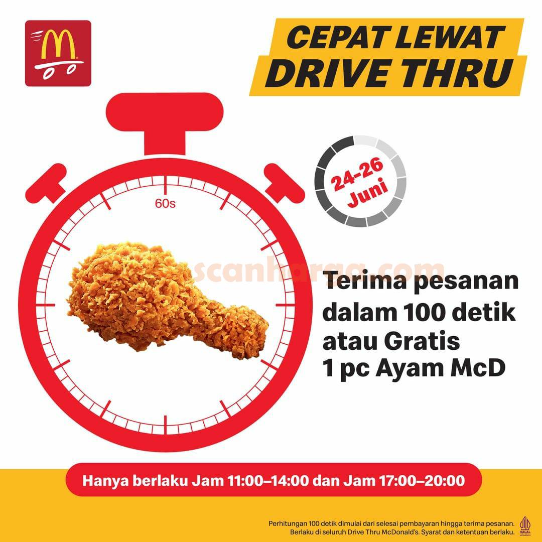 Promo MCDONALDS Tantangan Kecepatan DRIVE THRU GRATIS Ayam McD