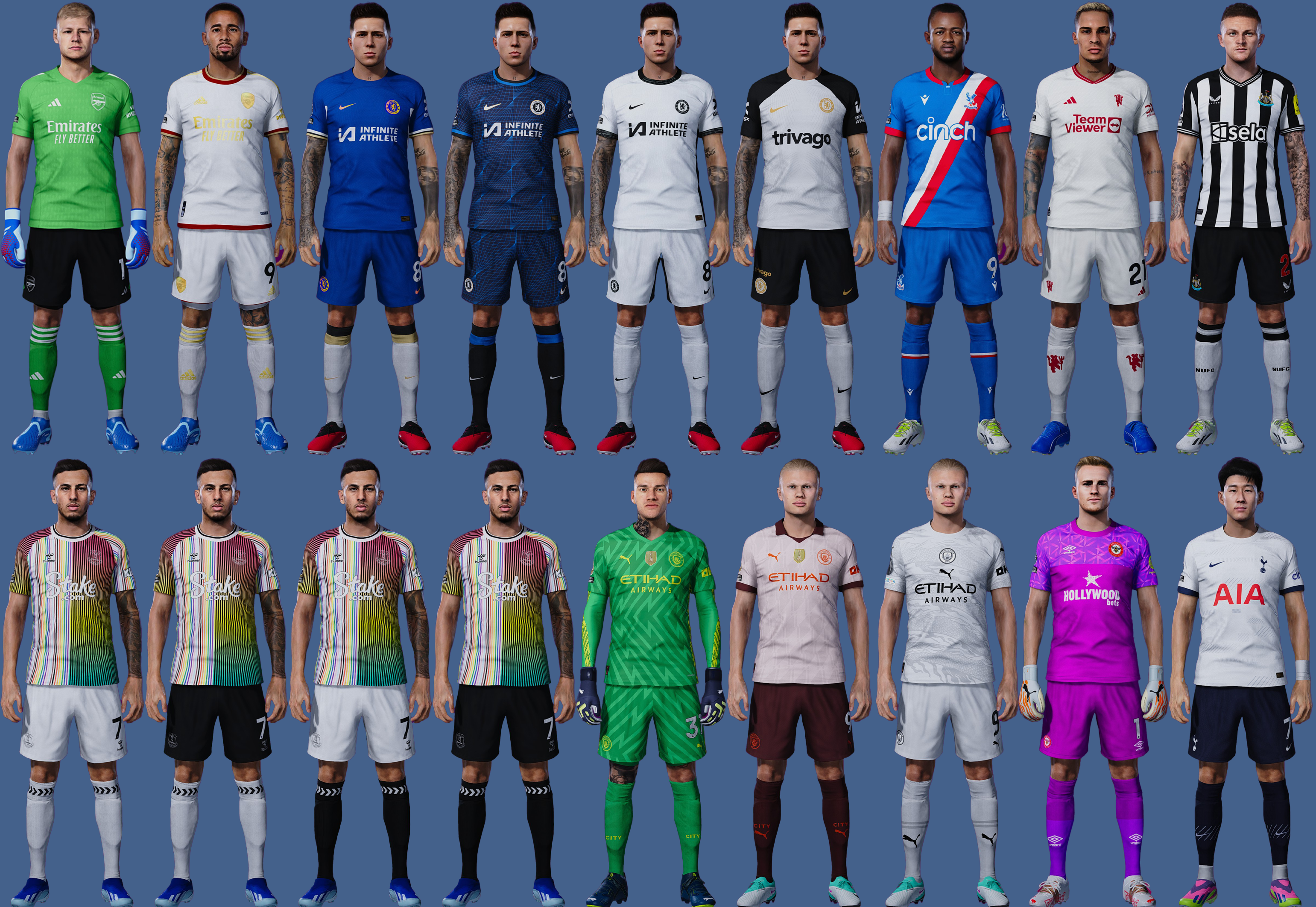 PES 2021 PREMIER LEAGUE KITPACK SEASON 23/24 UPDATED AIO