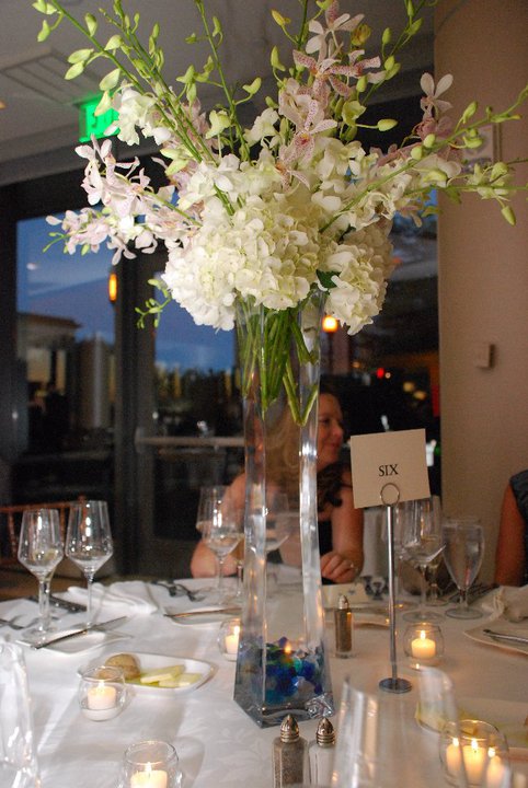 tall white wedding centerpieces