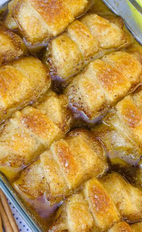 Easy Apple Dumplings. they are delicious amde with peaches. Made them yesterday, they are wonderful.and so easy. I used some Sunny-D orange and peach instead of soda.