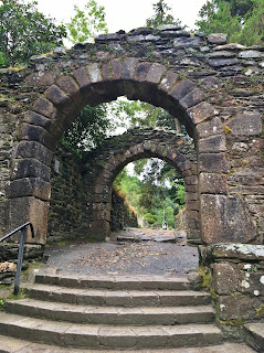 The stone arched entryway to Glendalough, County Wicklow, Ireland