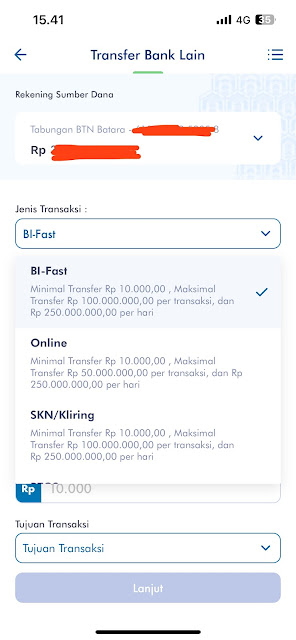 transfer beda bank btn mobile