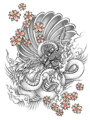 Samurai And Dragon Tattoo Designs Free Design Tattoos 300x400px