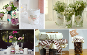 ideas originales para adornar tarros de cristal con blondas de papel