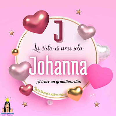 Solapin Nombre Johanna para imprimir gratis - Nombre para descargar