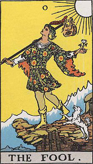 image: Rider-Waite Tarot card, The Fool