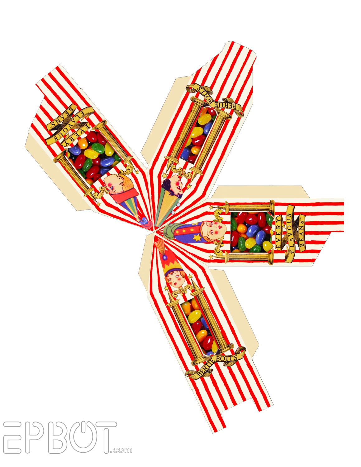 EPBOT: Bertie Bott's Every Flavour Ornaments: Free Papercraft!