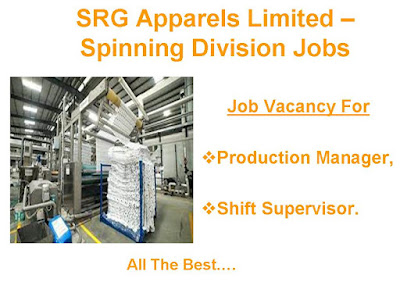 SRG Apparels Limited Jobs