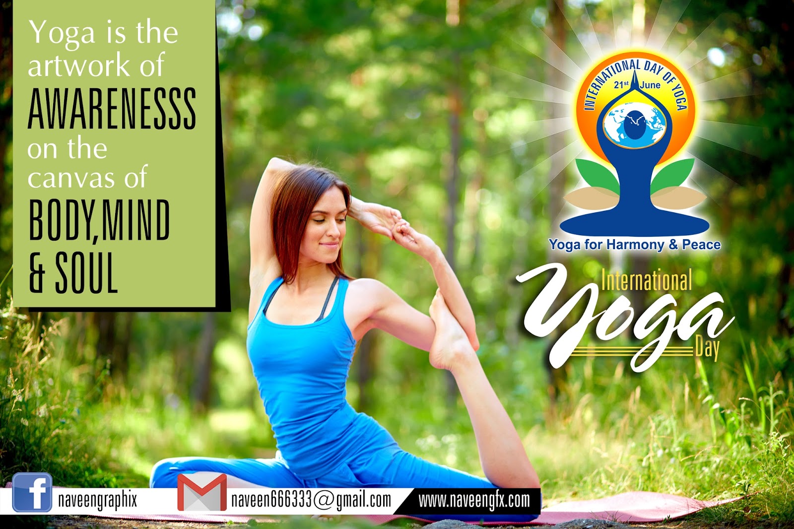 International yoga day posters and wishes quotes  naveengfx