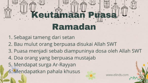 Keutamaan Puasa Ramadan