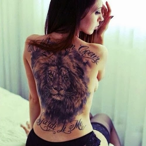 TATUAJES DE LEONES EN LA ESPALDA PARA MUJERES 