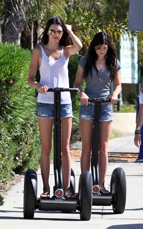 Kylie and Kendall Jenner were spotted out for a ride on their new Segway 