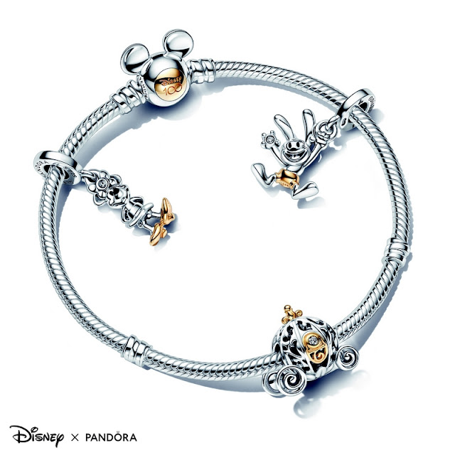 Disney X Pandora, l'édition limitée 100 ans de magie ! Bracelet porte-charms et charms en édition limitée
