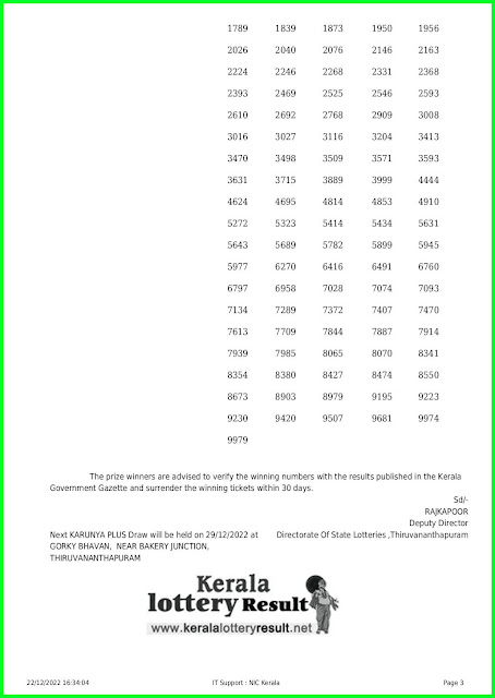 22.12.2022 Karunya Plus KN 451 LIVE : www.keralalotteryresult.net Kerala Lottery Result Today