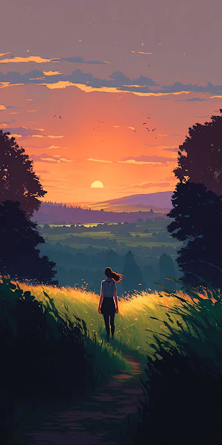 iPhone Wallpaper 4K Lonely Girl In Nature is a free high resolution image for Smartphone iPhone and mobile phone.