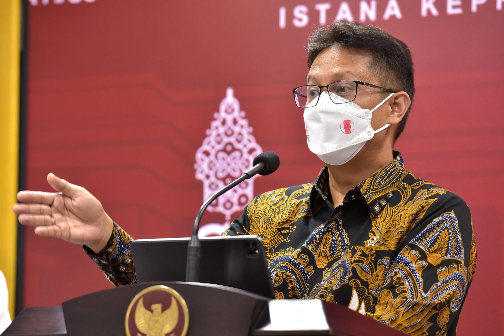 Minister of Health Budi G. Sadikin gives a press statement at the Presidential Office, Jakarta, Monday (09/05/2022). (Photo: Public Relations Secretariat / Agung)