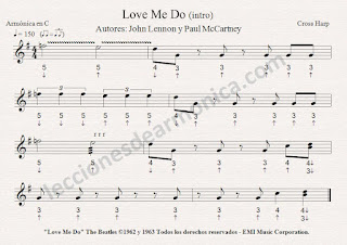 partituras para armonica notas de love me do