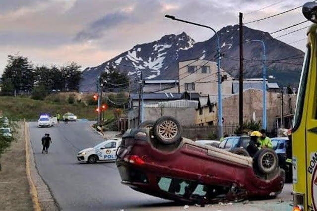 Borracho volco y termino con el vehiculo incautado en Ushuaia