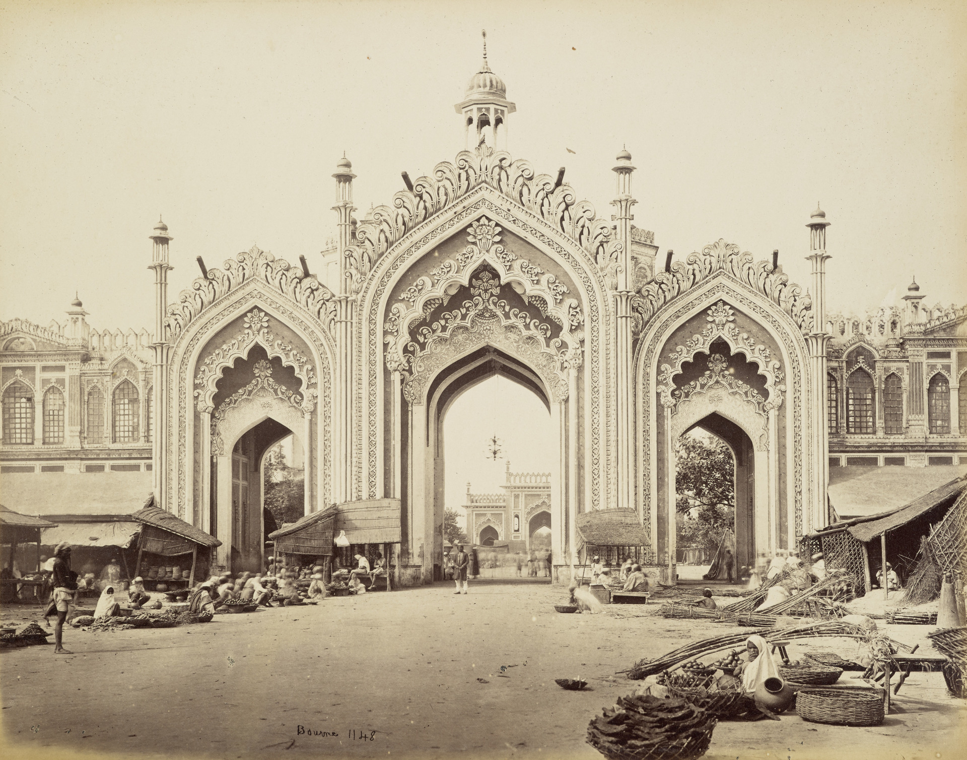 Gateway to Chota Imambara (Husainabad Gate), Lucknow, Uttar Pradesh, India | Rare & Old Vintage Photos (1875)