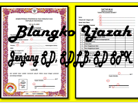 Blangko Ijazah Jenjang SD, SDLB, SD SPK Terbaru