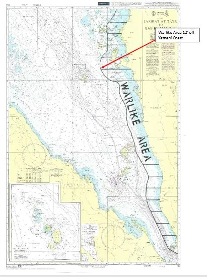 Chart 1: Warlike Area 12nm off the Yemeni Mainland coast (west)