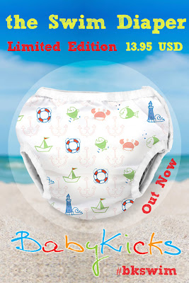 Enjoy some fun in the sun with the New BabyKicks Swim Diaper in Anchors Away!