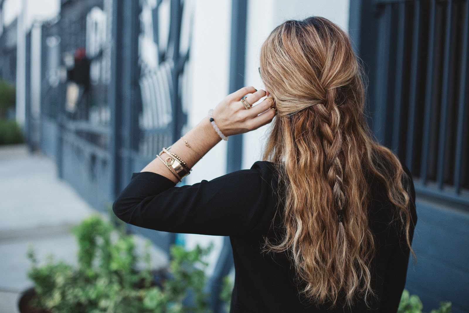 half up braid