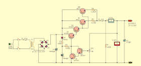 AC Mains supply to 2 to 36 V Voltage Circuit Using Transistors.