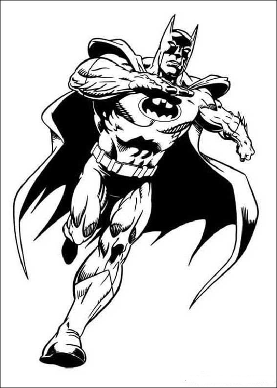 Click to Print Batman running with Cape Coloring Book Page