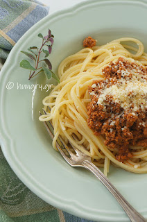 Greek Style Spaghetti with Meat Sauce