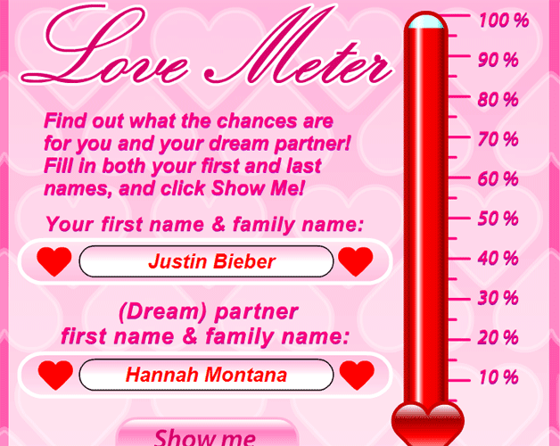 love meter. Romantic Lovemeter