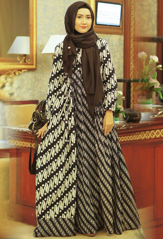 20 Model  Gamis  Batik  Kombinasi  Terbaru 2019