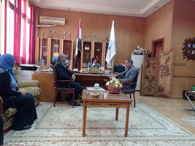 زيارة مدير عام تعليم الكبار لكلية التربية النوعية بجامعة كفرالشيخ لدعم مشروع محو الأمية