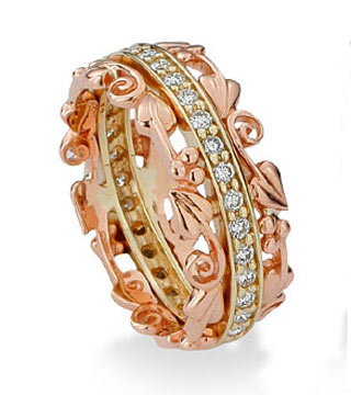 wedding bands of Golden Rose