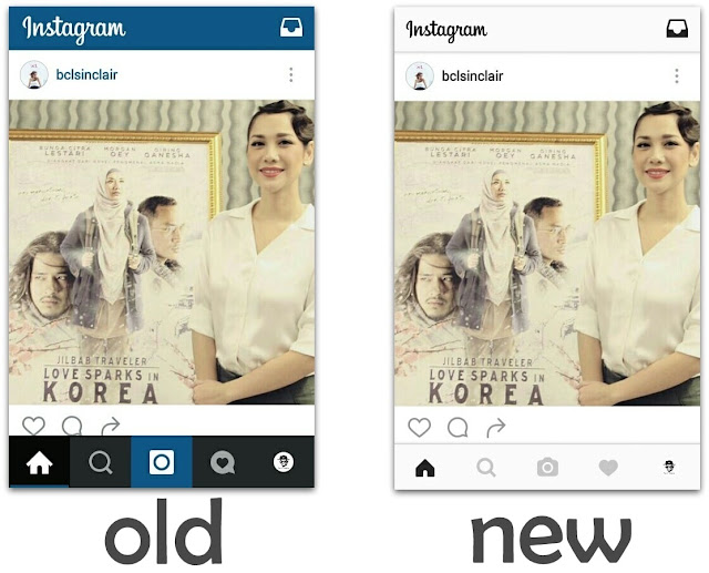 tampilan design lama baru instagram 2016 versi aplikasi mobile
