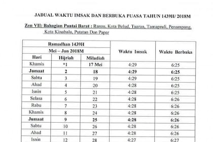 Waktu Berbuka Puasa Sabah 2017