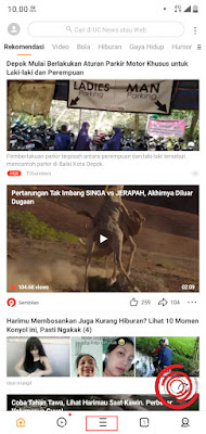 1. Untuk menonaktifkan berita dan iklan di UC Browser, silakan kalian buka aplikasinya terlebih dahulu lalu pilih tombol garis tiga di tengah-tengah